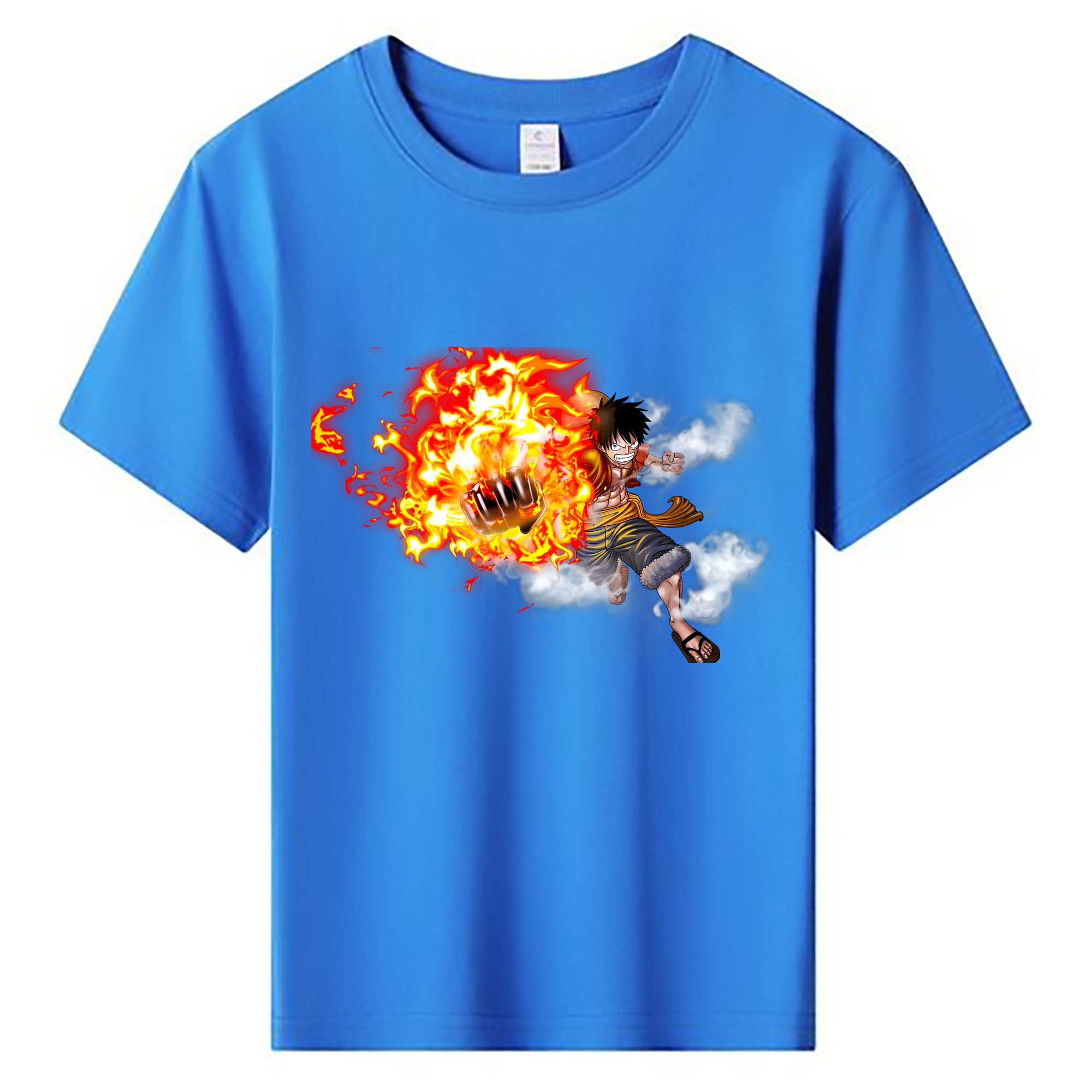 ワンピース モンキー・D・ルフィ ONE PIECE Monkey D. Luffy 綿100％キッズTシャツ（フロントプリント）